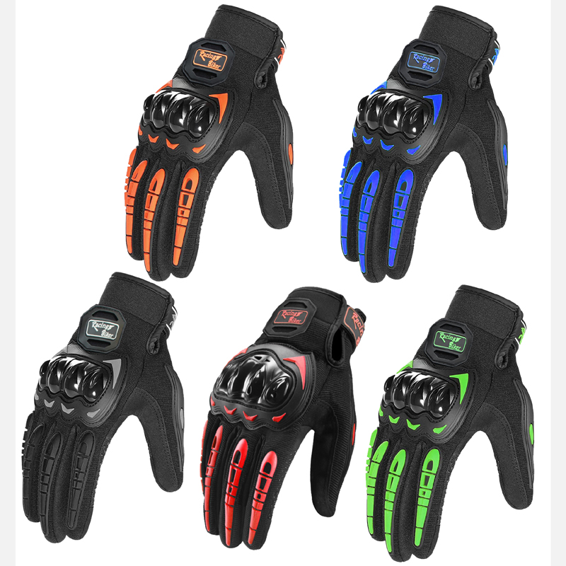 Cyclocross Gearing - ถุงมือแข่งรถมอเตอร์ไซค์สำหรับผู้ชาย ฤดูร้อน ระบายอากาศได้ดี สีน้ำเงิน อุปกรณ์ป้องกันมอเตอร์ครอส สีแดง