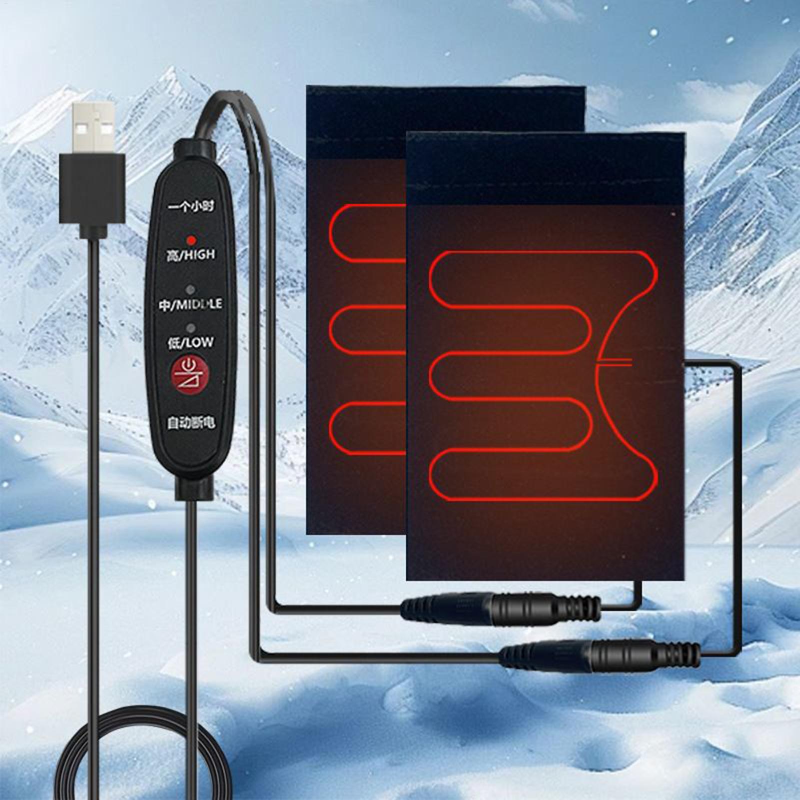 Cycling Gear Temperature - ปลอกแฮนด์มอเตอร์ไซค์แบบมีระบบทำความร้อน 5V ปลอกแฮนด์แบบปรับอุณหภูมิได้ 3 ระดับ อุปกรณ์กันหนาวสำหรับการขี่จักรยานในฤดูหนาว