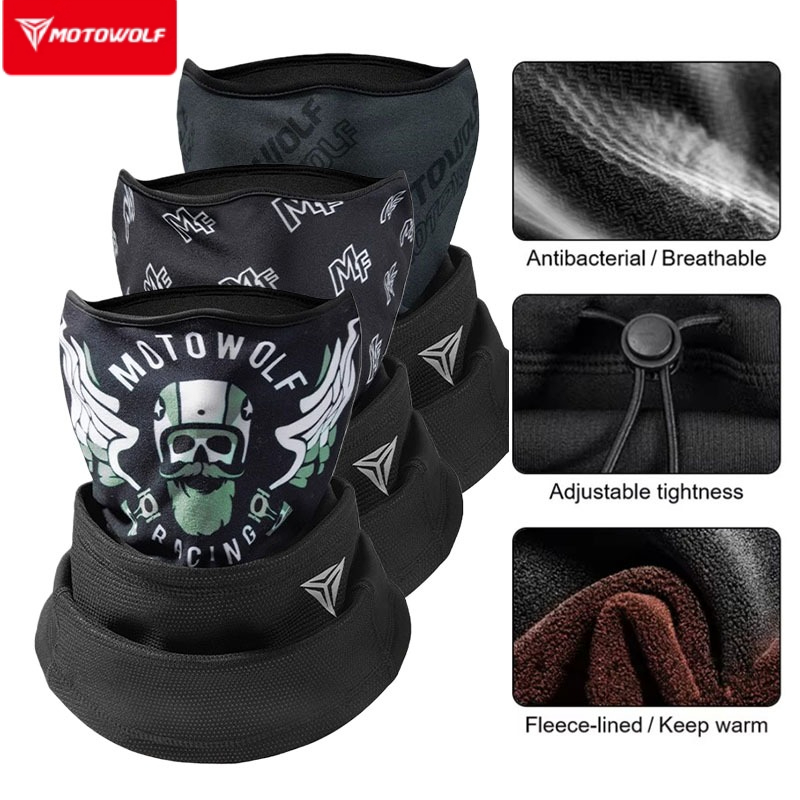 Cycling Gear In Winter - หน้ากากบาลาคลาวา Motowolf สำหรับฤดูหนาว อุ่นสบาย เหมาะสำหรับปั่นจักรยาน เดินป่า