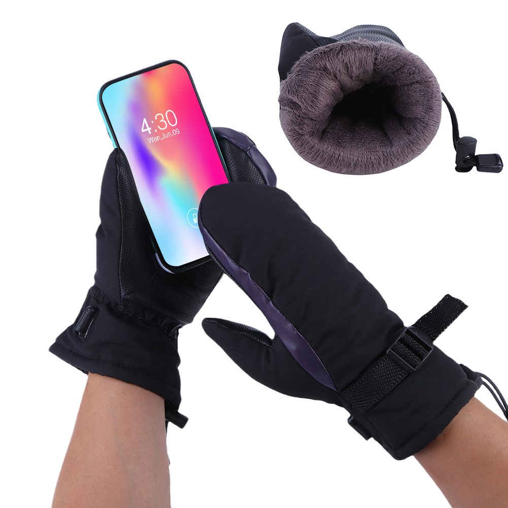 Cycling Gear Temperature - ถุงมือให้ความร้อนแบบอุ่น ชาร์จผ่าน USB ถุงมือทำความร้อนไฟฟ้า กันน้ำ ปรับอุณหภูมิได้
