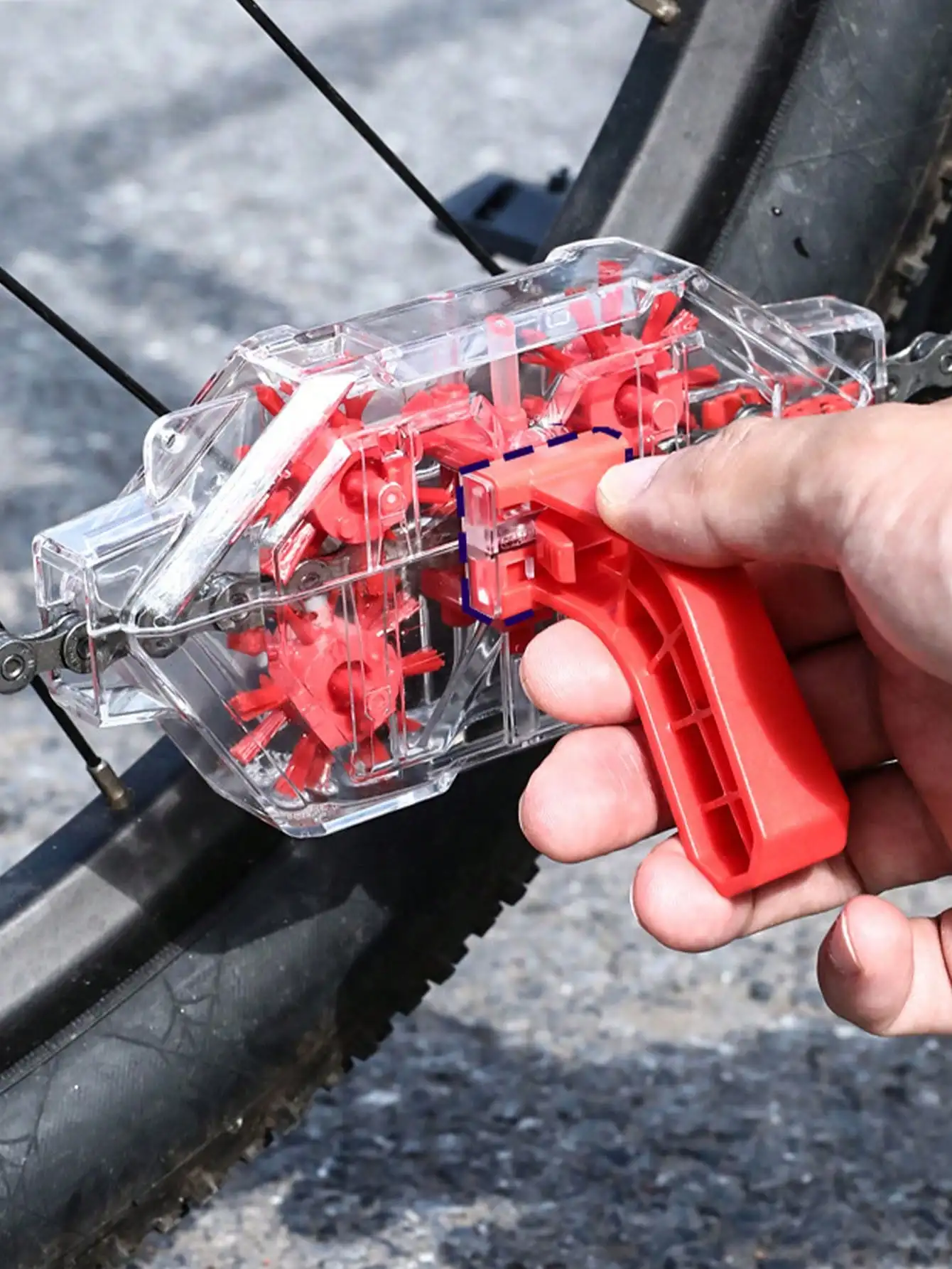 Bicycle Chain Lubricant - เครื่องทำความสะอาดโซ่จักรยาน 1 ชิ้น สำหรับจักรยานเสือภูเขาและจักรยานถนน แบบใส มองเห็นได้ชัดเจน