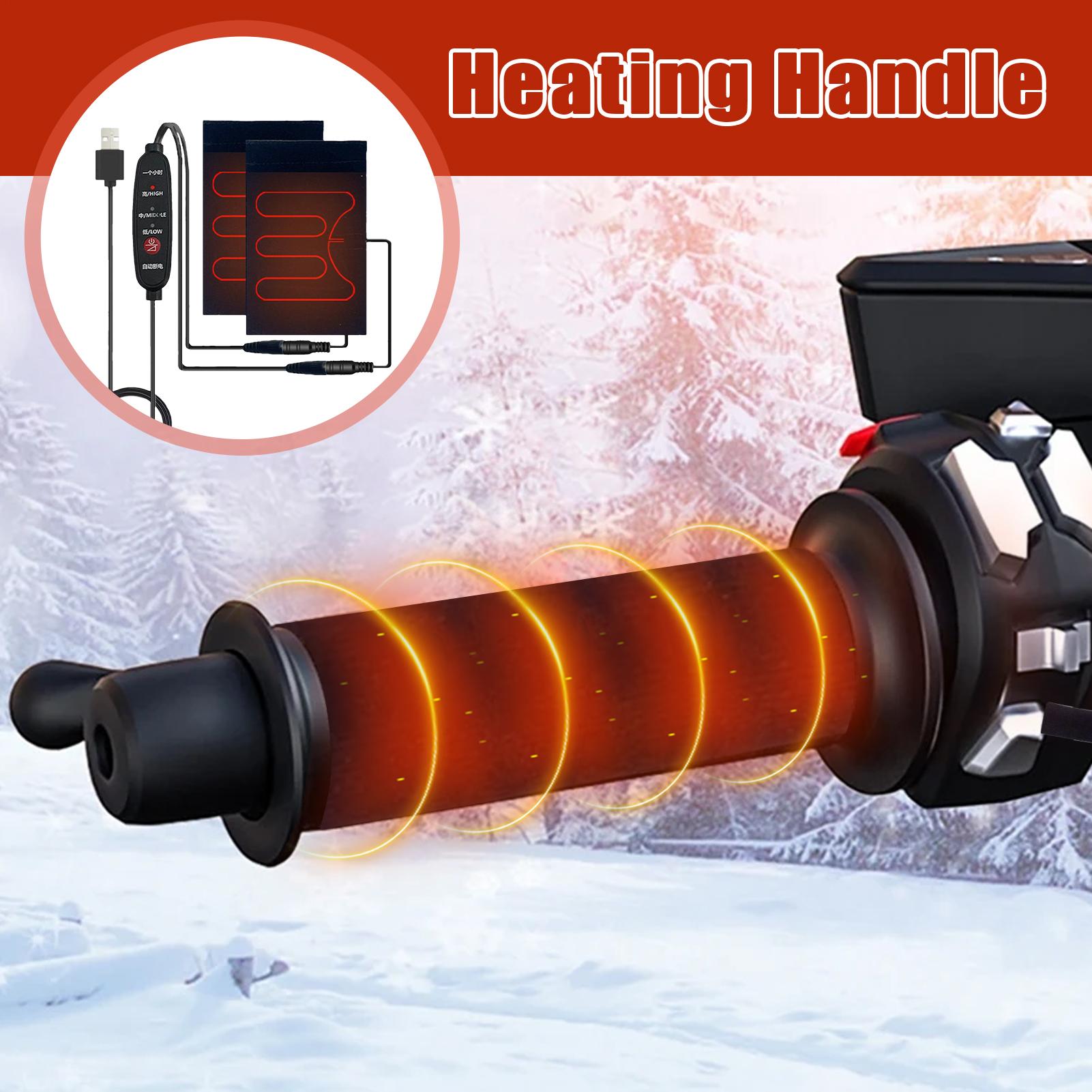 Cycling Gear Temperature - ปลอกแฮนด์มอเตอร์ไซค์แบบมีระบบทำความร้อน 5V พร้อมการตั้งค่าอุณหภูมิได้ 3 ระดับ อุปกรณ์กันหนาวสำหรับการขี่จักรยานในฤดูหนาว