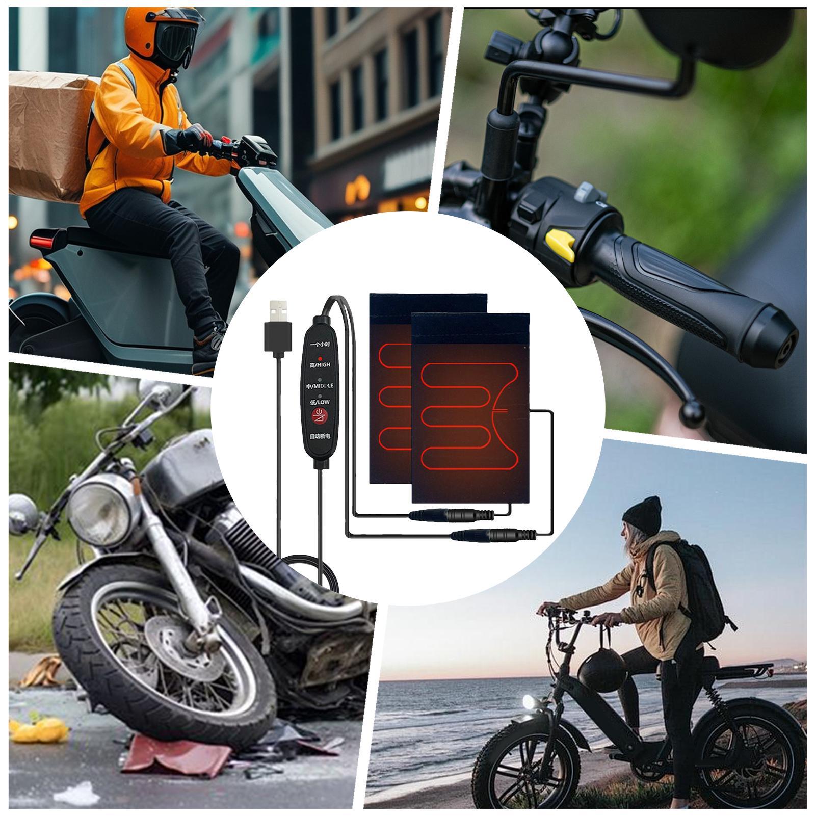 Cycling Gear Temperature - ที่อุ่นมือจับแฮนด์รถจักรยานยนต์ 5V พร้อมระบบทำความร้อน ปรับอุณหภูมิได้ 3 ระดับ