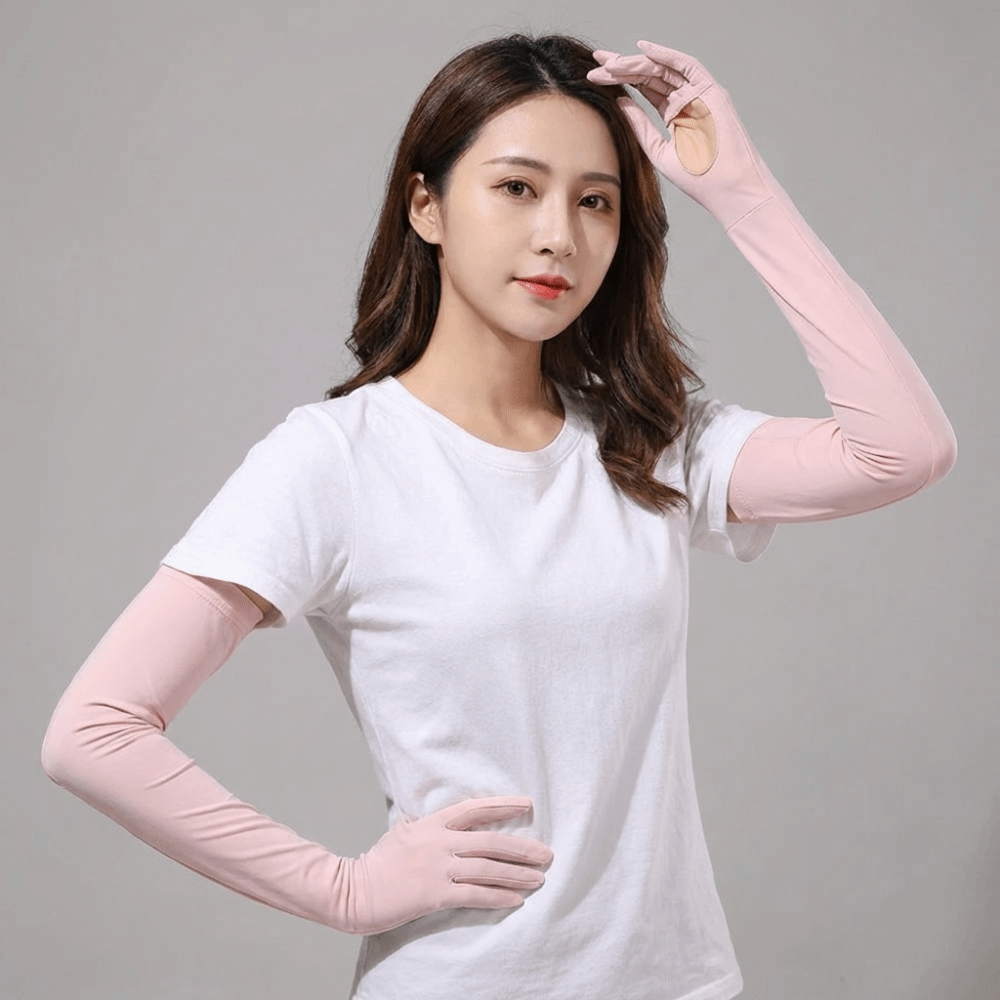 ถุงมือผู้หญิง สีพื้น แขนยาว กั - Cycling Glove บทวิจารณ์และราคา